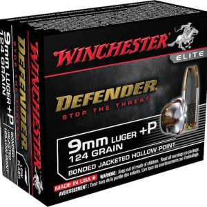 Winchester Defender 9mm Luger +P Ammo 124 Grain Winchester PDX1 Bonded Jacketed Hollow Point 200 rounds for sale
