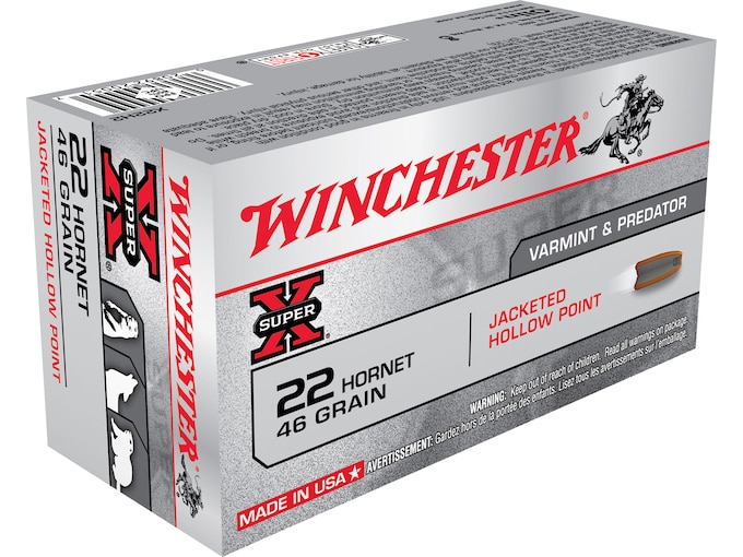Authentic Winchester Super X 22 Hornet Ammo 46 Grain Jacketed Hollow Point 200 rounds for sale