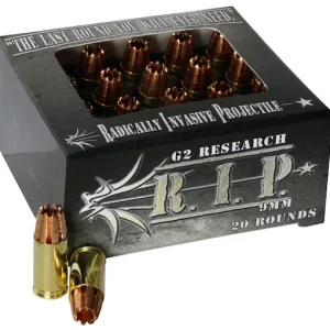 Real G2 Research R.I.P. 9mm Luger Ammo 92 Grain G2 R.I.P. Fragmenting Hollow Point Lead Free Box of 100 rounds for sale